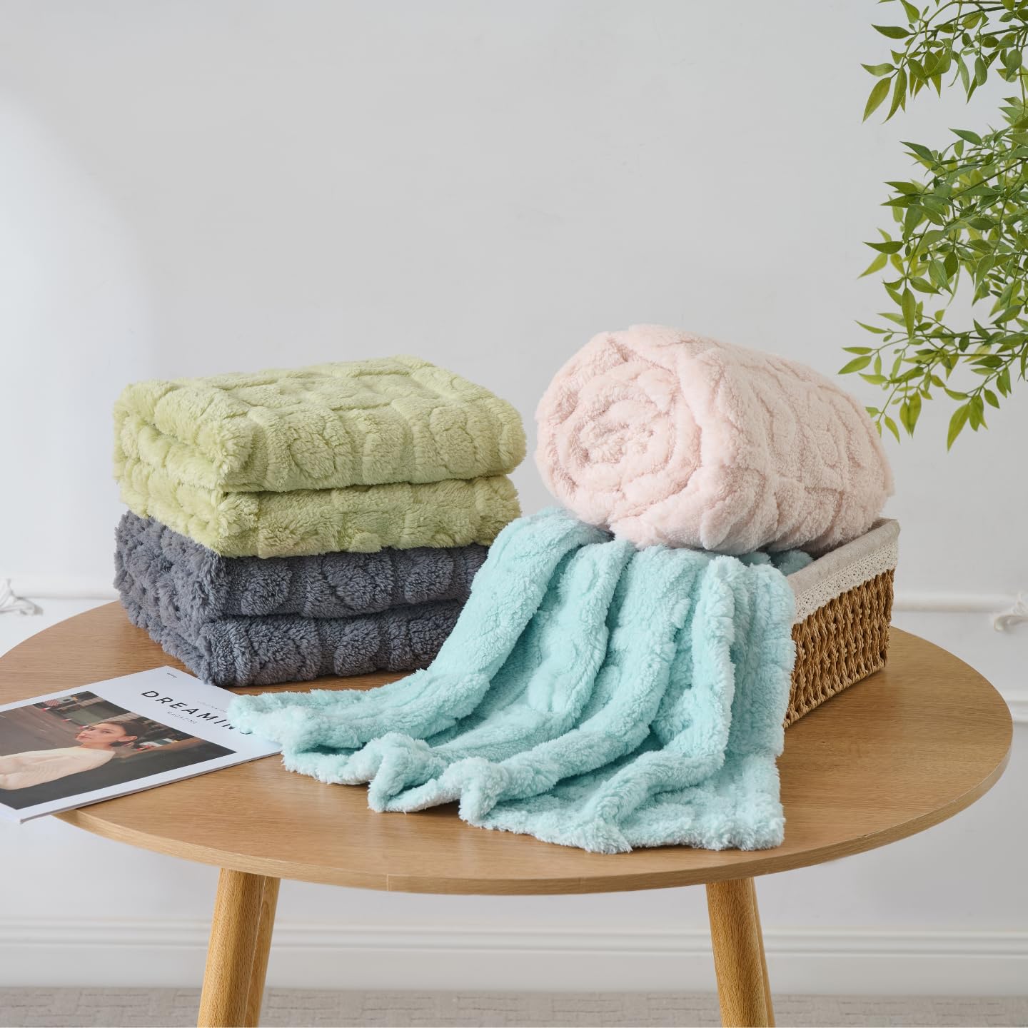 4 Pcs Baby Blankets for Boys Soft Toddler Small Blanket for Daycare, Fleece Kid Mini Blanket for Crib Baby Shower, 30 X 40, Blue Green White Grey - Image 5