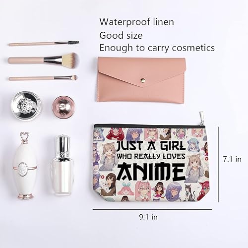 Miniatura 9 de kdxpbpz Bolsa de maquillaje para fanáticos del anime, regalos para niñas, mujeres, amigas, hermanas, viajes, artículos de aseo personal, bolsa con