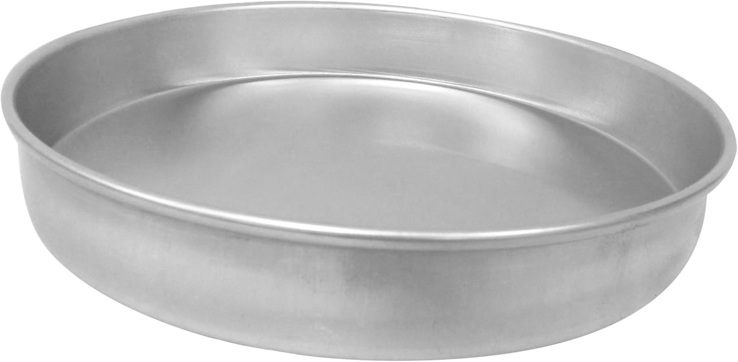Allied Metal Hard Aluminum Pizza/Cake Pan, Straight Sided, 8 by 1Inch Round Cake