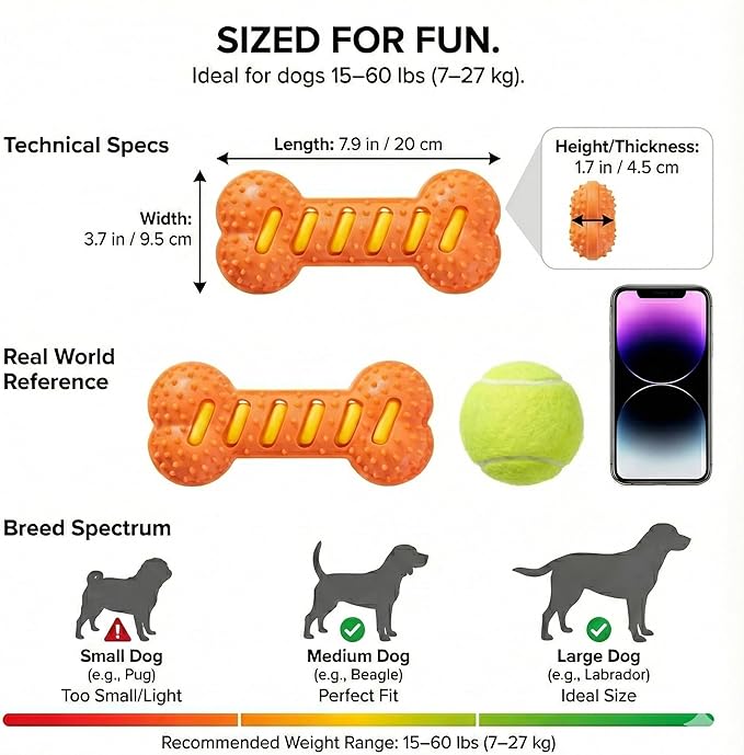 Juguete mordible para perros TPR con sonido - Argoswags miniatura 5