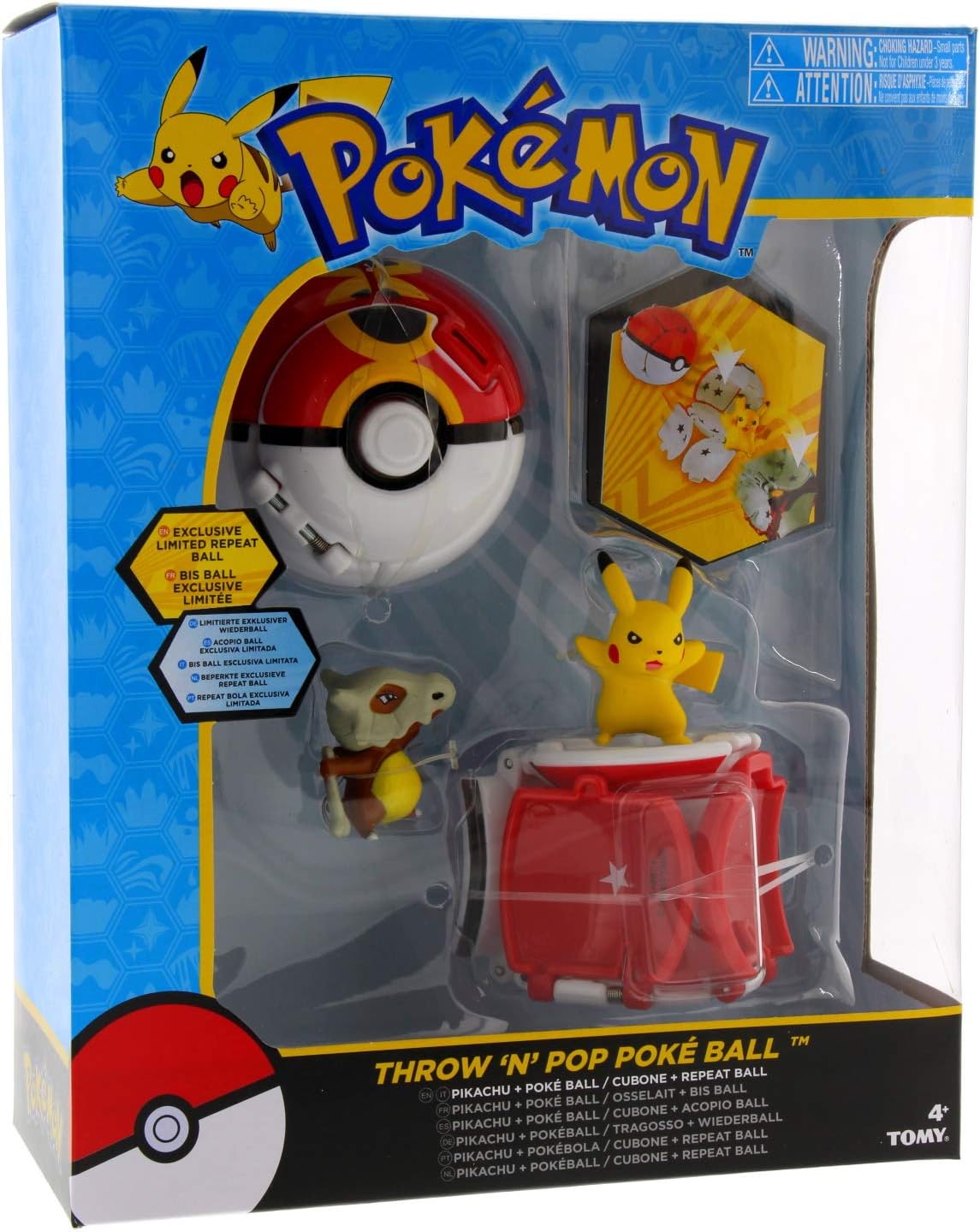 Pokemon Throw 'n' Pop Pokeball Pikachu & Poke Ball/Cubone & Repeat Ball Figure Set