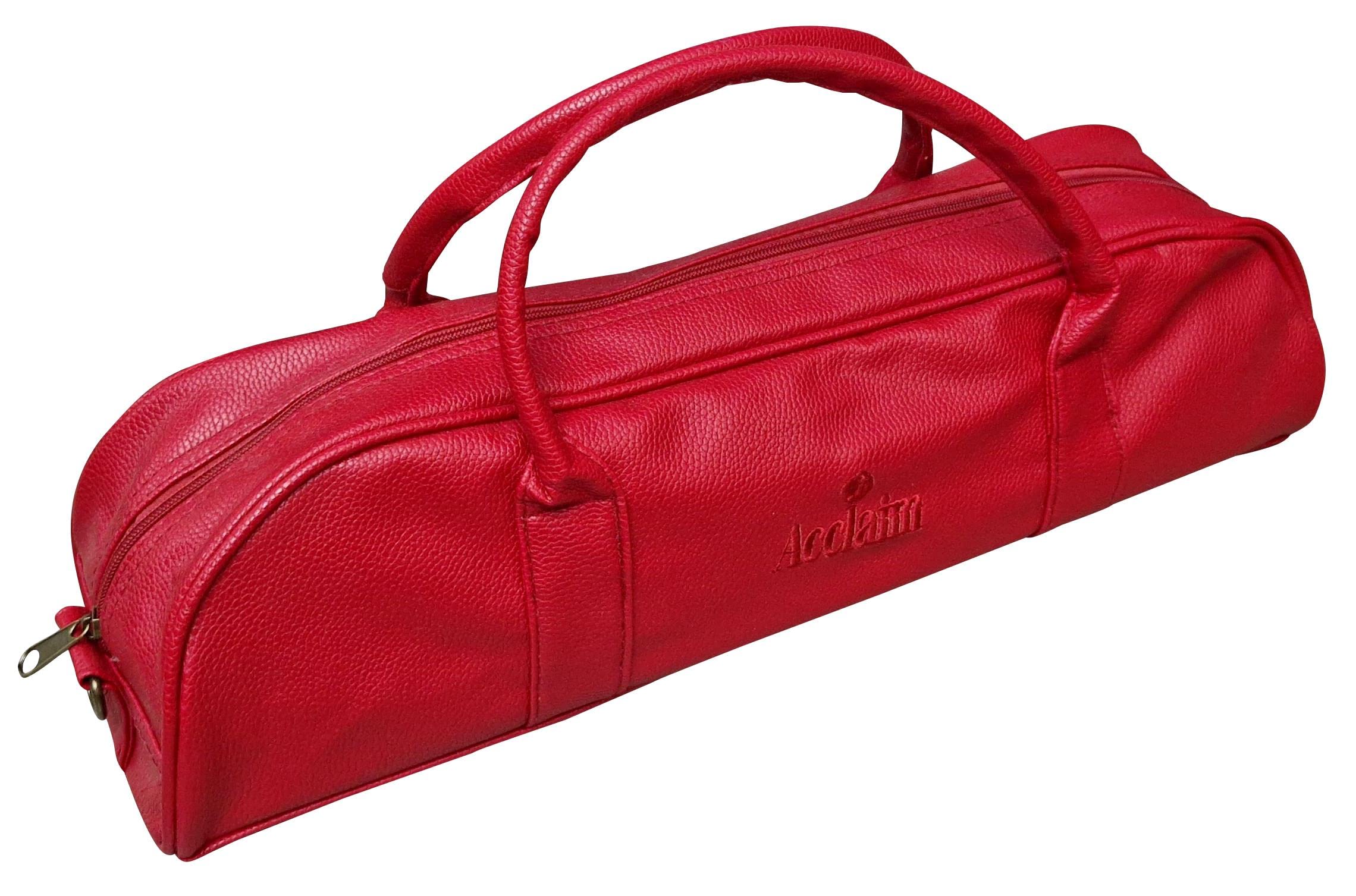 Acclaim Pontypool Rounded Style Mini Four Bowls Synthetic Grain Leather Look Lawn Green Bowling Bag with Dividers and Shoulder Strap (Red)
