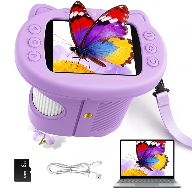 Microscopio Digital para Niños 1000X con Pantalla IPS 2,4''
