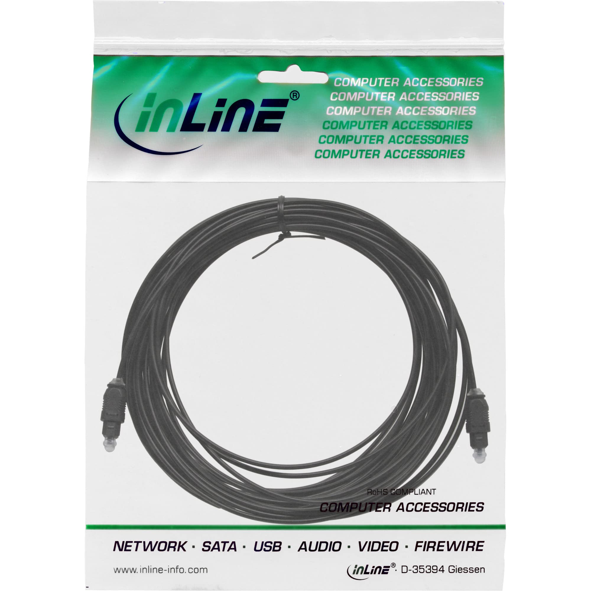 InLine 89916 OPTO kabel audio, wtyczka Toslink/wtyczka, 15 m