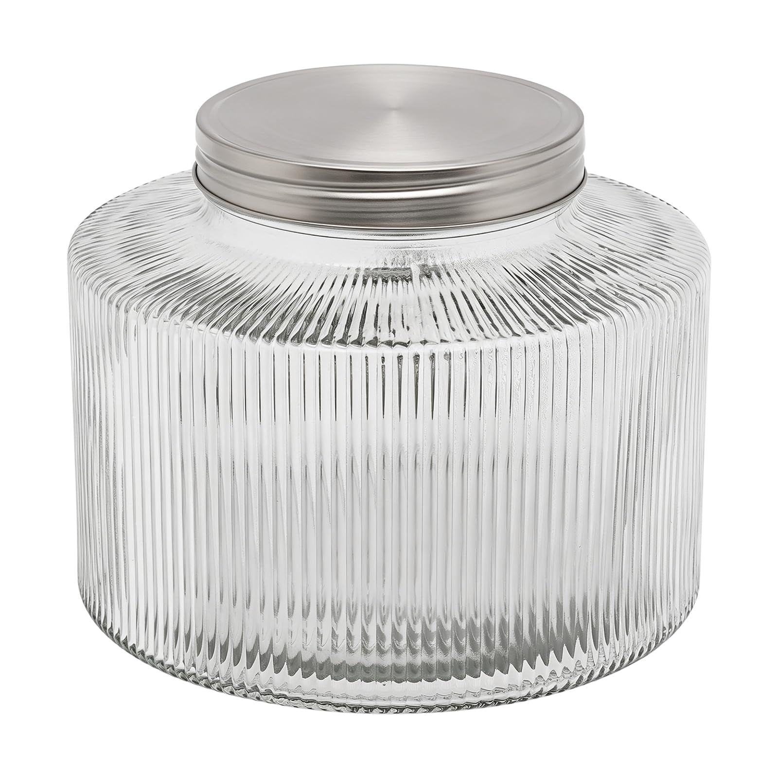 Dispenser di bevande in vetro da 2,5 l con rubinetto in acciaio inox, adatto per frigorifero, erogatore di acqua con rubinetto per limonata, tè freddo sangria, contenitore in vetro con coperchio