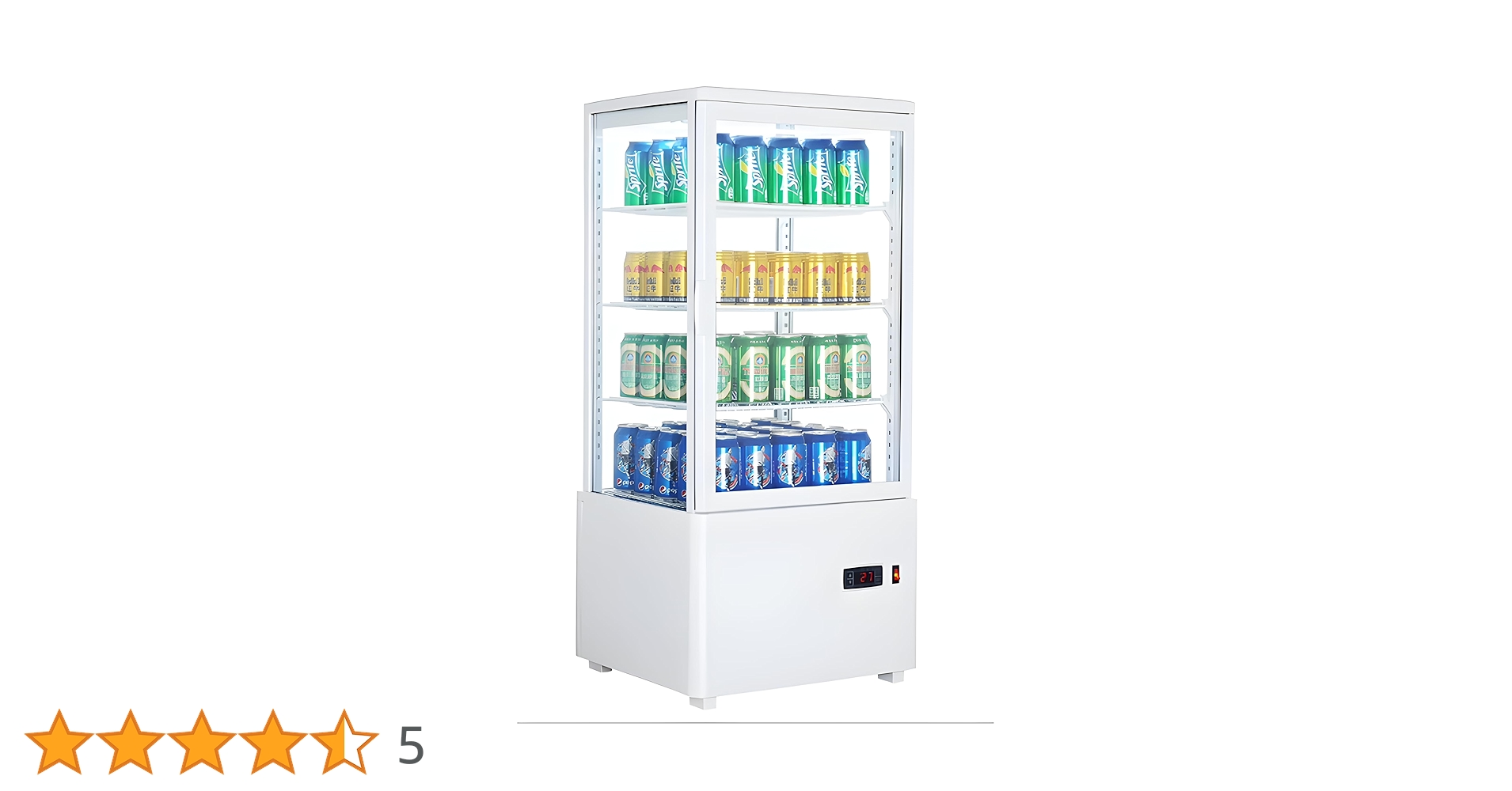 【メ1006-05】海外製ガラス冷蔵ショーケース 2段 RT-78L 容量78L メ1006-05】海外製ガラス冷蔵ショーケース 2段 RT-78L 容量78L 2