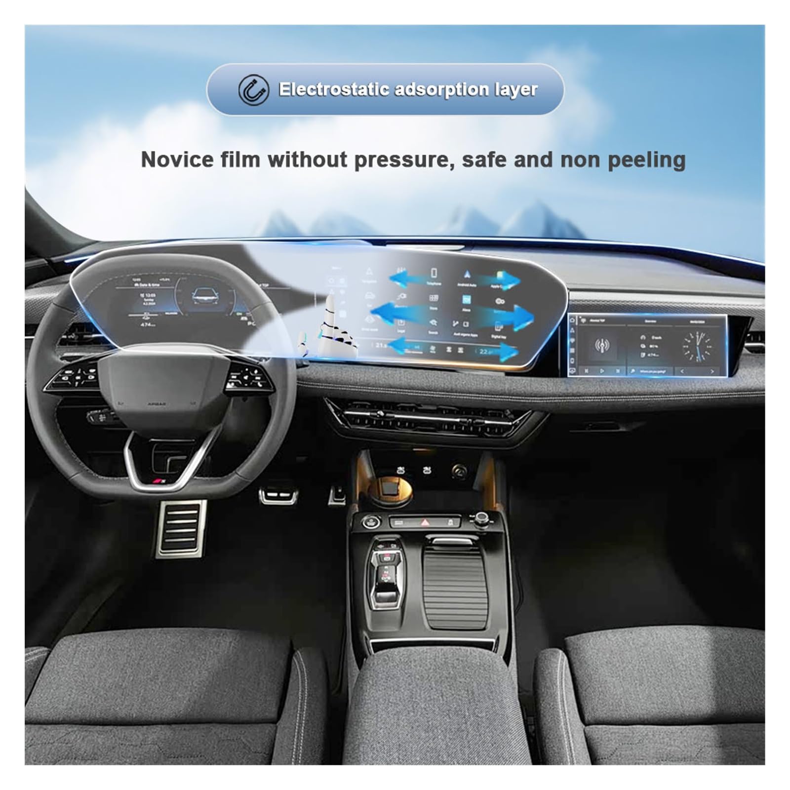 Pellicola Protettiva Opaca Antiriflesso per Console Schermo di Navigazione in TPU Resistente Ai Graffi per Au&di A6 E&Tron per Avant Sportback Pellicola Protettiva displays