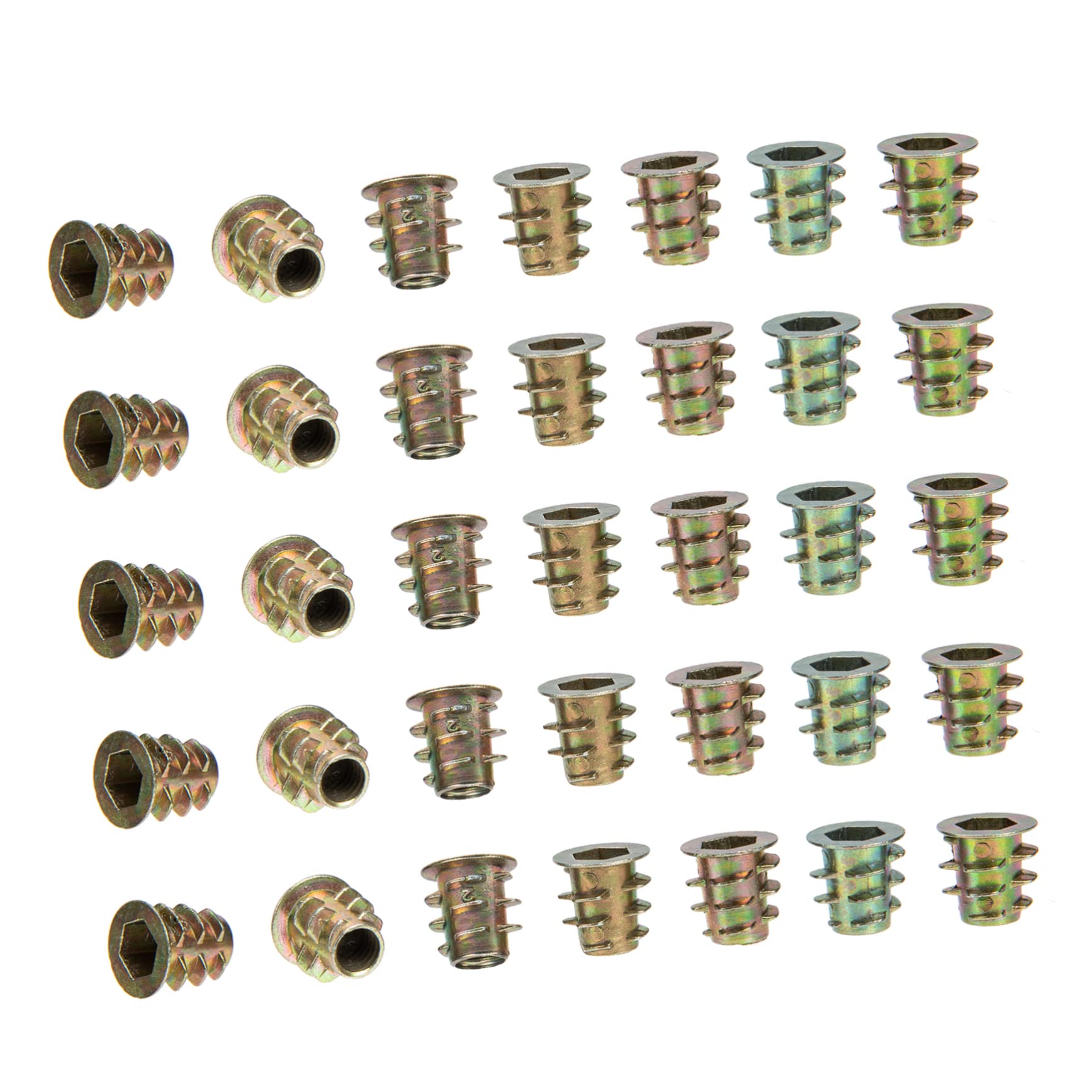 Cabilock Wood Furniture Bolt Inserts 100pcs Screw-in Nuts External Thread Protrusions