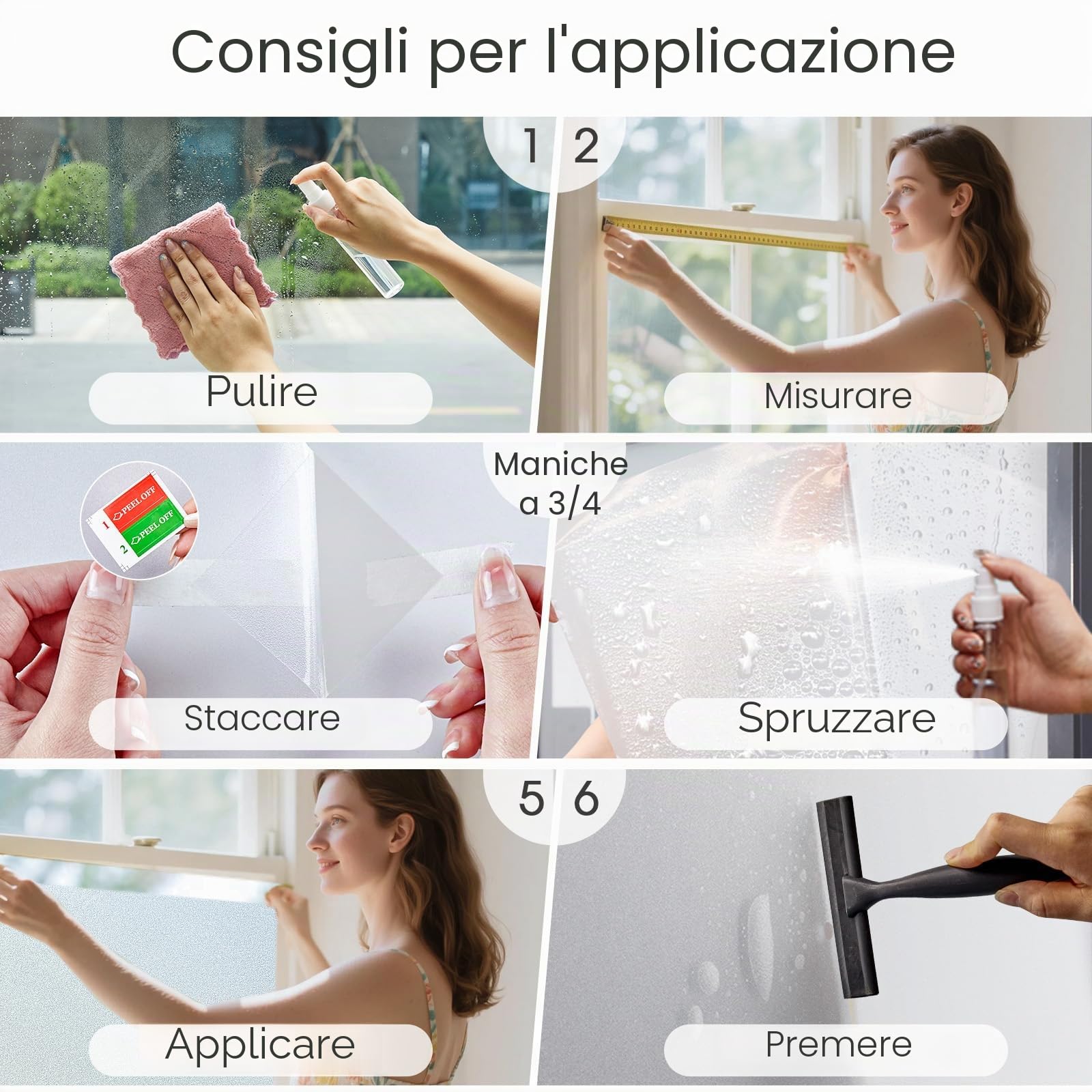 Lifetree Pellicola per Finestra Opaca, Vetro Smerigliato Autoadesiva, Anti-UV, Statica, per Privacy, Senza Colla, per Casa, Ufficio, 44,5 x 200 cm