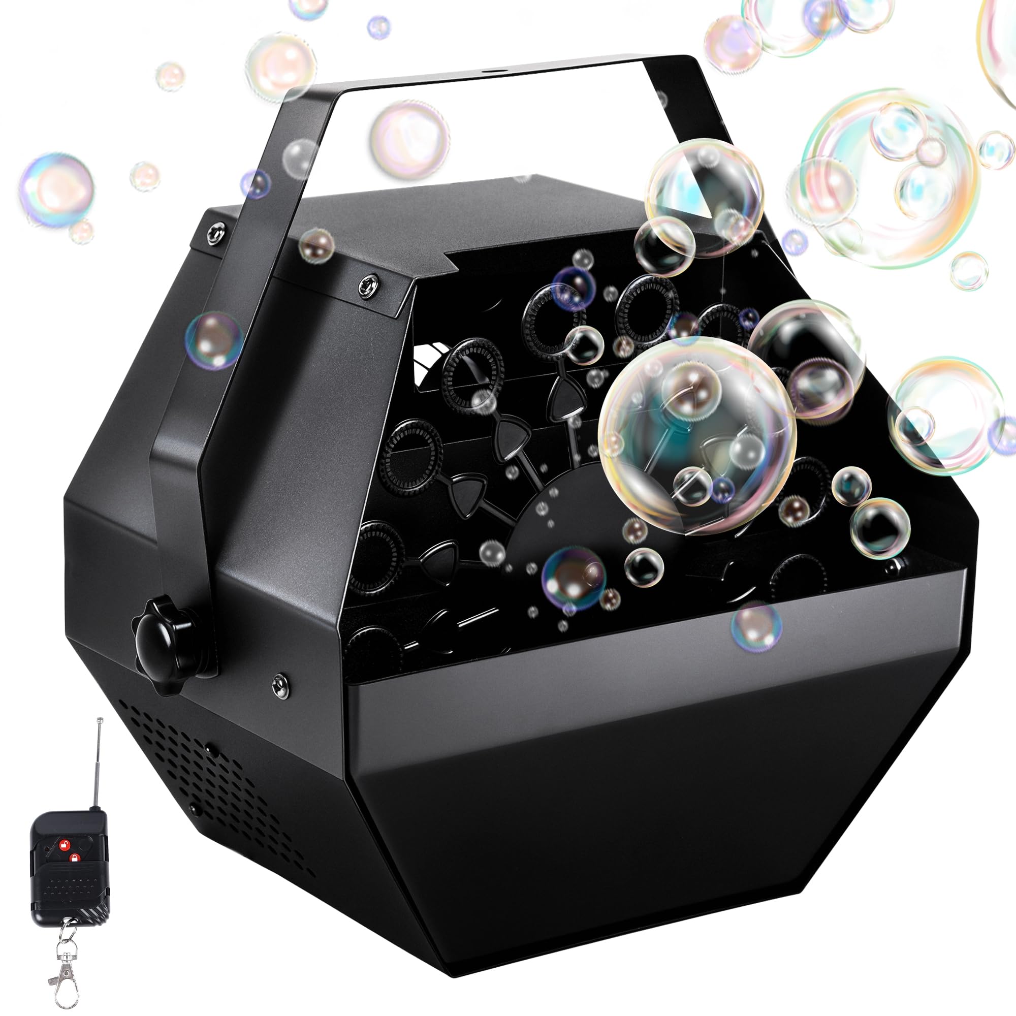 ATDAWN 1L High-Capacity Automatic Bubble Machine with 45ft Remote, Metal Blower for Wedding Party Birthday Indoor Outdoor Use