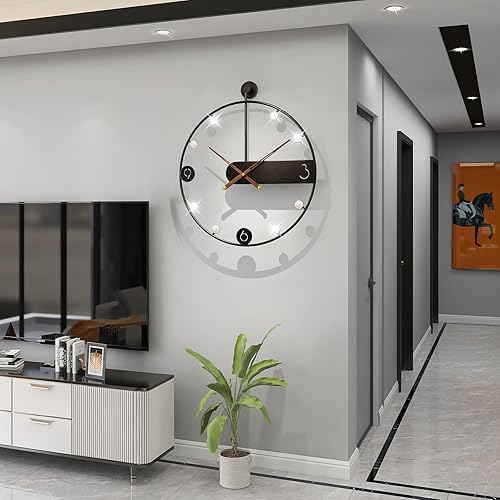 Miniatura 6 de JUJUDA Relojes de pared grandes para decoración de sala de estar, moderno reloj de pared negro grande para el hogar, cocina, dormitorio, decorativo,