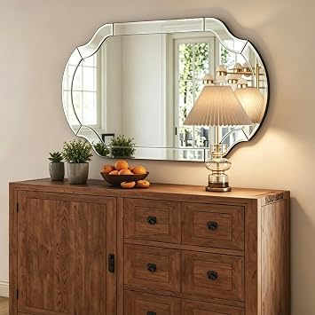 Decorative Mirrors for Wall Decor, 24" x 36" Large Beveled Wall Mirror for Living Rroom Dining Room Bathroom Bedroom Entryway, Vanity Mirror Hang Horizontally or Vertically