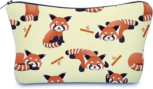 Bonita bolsa de maquillaje de viaje bolsa de cosméticos bolsa pequeña de regalo para mujeres B Red Panda