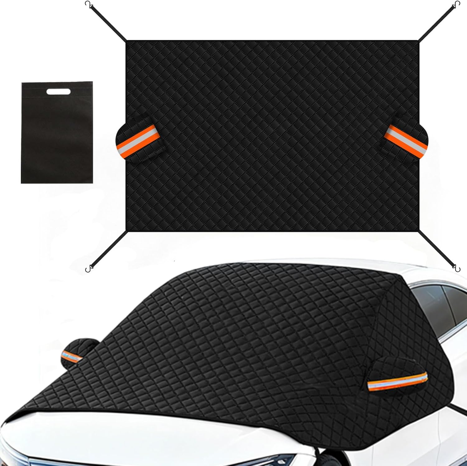 Magnetic Windshield Cover for Ice and Snow, Windshield Snow Cover with Side Mirror Cover, Windshield Protector for Cars, SUVs, Trucks, Winter Car Accessories (90" x 58")