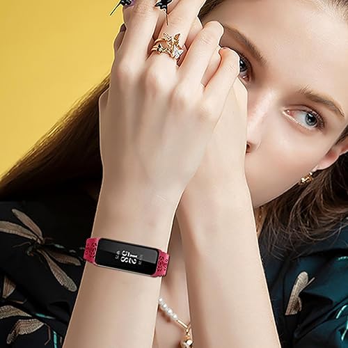 Miniatura 6 de Nigaee Paquete de 3 correas de silicona de encaje compatibles con Fitbit Inspire 3Inspire 2Inspire HRInspire, correas de repuesto ajustables y