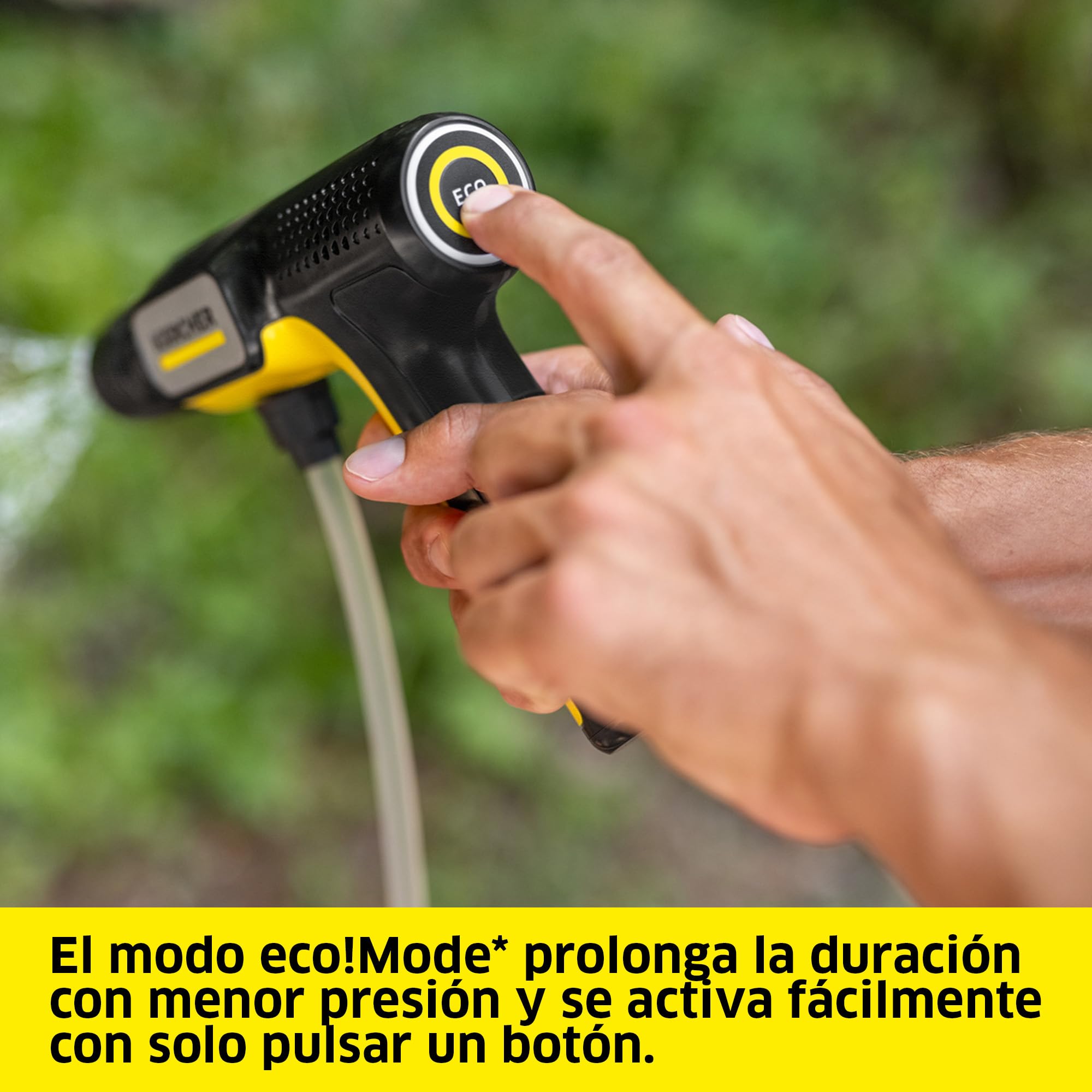 Kärcher OC Handheld Compact, presión Media, máx. 15 Bar, Plegable, conexión USB-C, caudal: 150 l/h, Peso: 0,8 kg, Chorro múltiple 4 en 1, Manguera de succión (5 m), Adaptador para Botellas