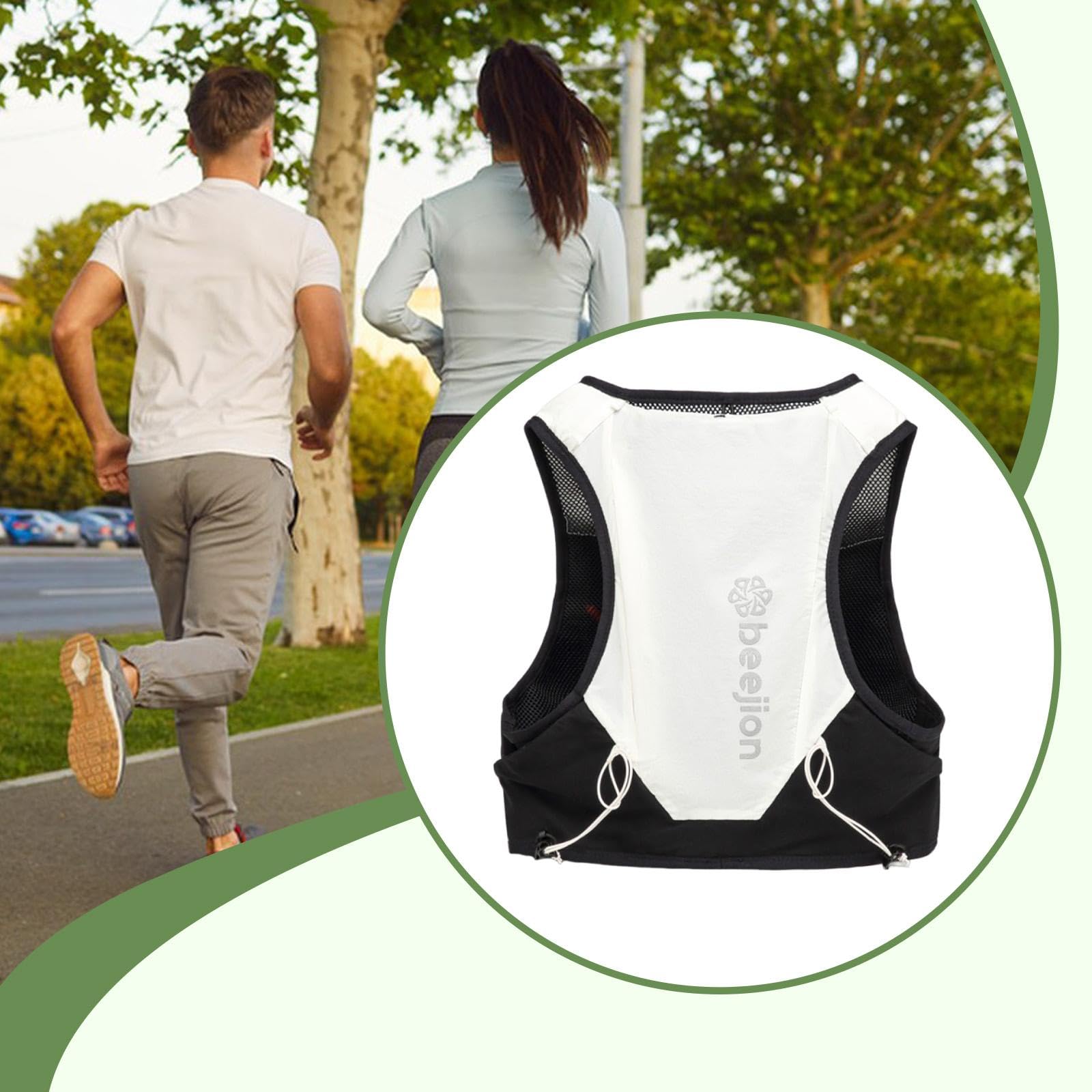 Gilet da Corsa Zaino Idratazione per Uomo Donna con Molteplici Tasche Spallacci Regolabili Traspiranti Tessuto Leggero in Nylon Spandex Ideale per Spo
