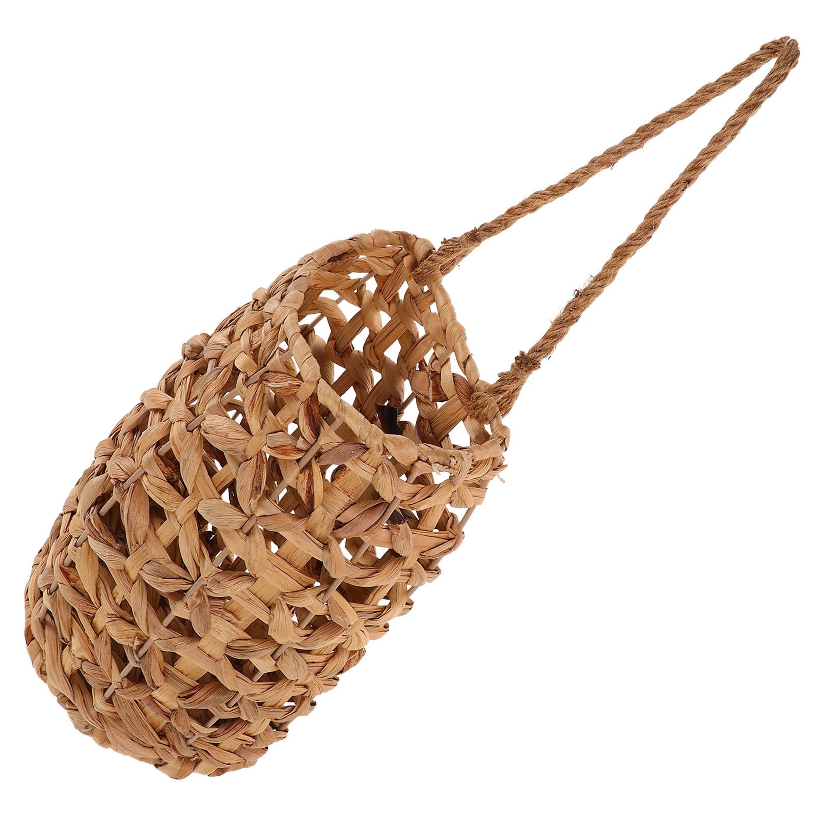 MAGICLULU Cesta de Almacenamiento Tejida Colgante de Hierba Calabaza Beige, Ligera y Hecha a Mano para Decoración de Pared en Dormitorio y Salón Estilo Nórdico Elegante