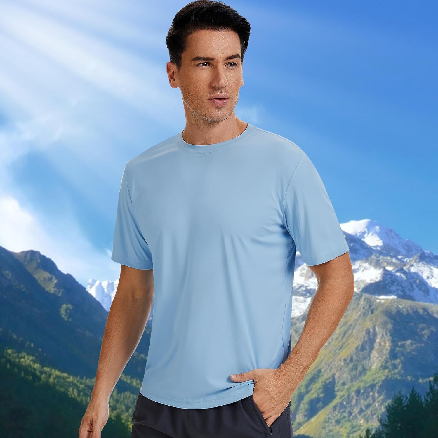 Men's UPF 50+ Quick Dry Long Sleeve Shirt Moisture Wicking Lightweight Hiking Tee for Outdoors Activities Fishing Running - Image 3