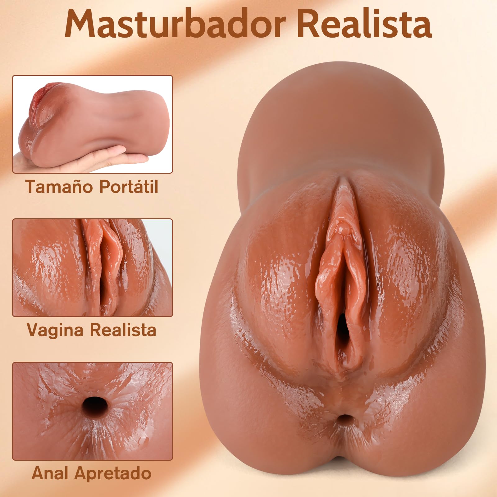 710G Masturbádores Masculino Real Juguetes Sexuales - 3D Masturbador Masculino Juguete Sexuale para Hombre con Vagina Realista y Anal Apretado Coños Sexuales Realista Juguetes Eróticos para Adultos