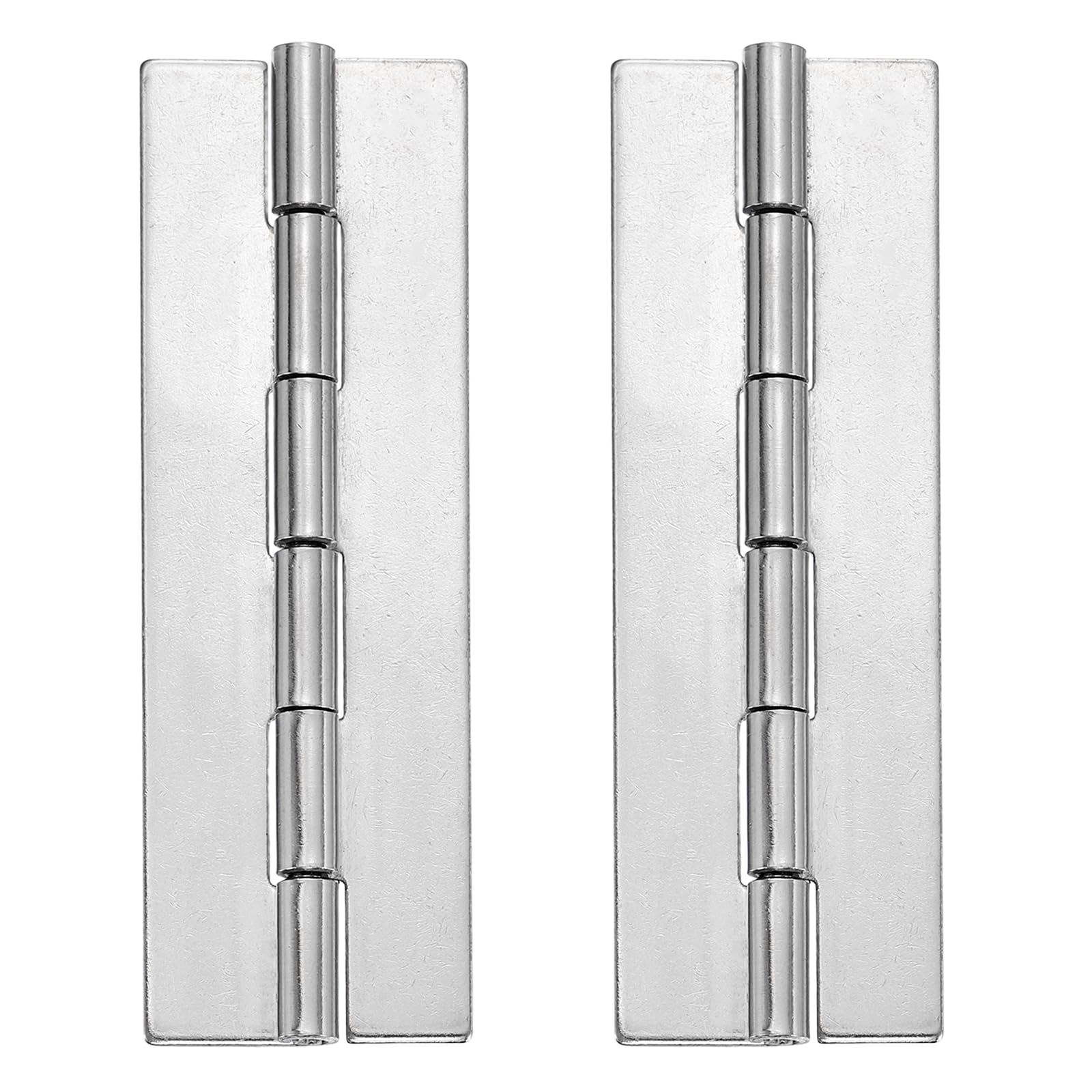 sourcing map 2 Pack Heavy Duty Weldable Hinges, 4" x 1.26" x 0.06" Weld on Butt Hinge 304 Stainless Steel Folding Metal Gate Hinges for Trailer Doors, Silver