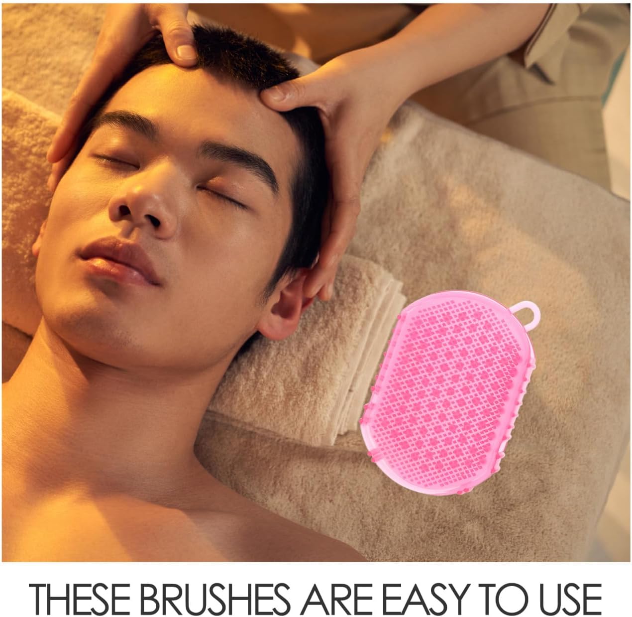 Healifty Massage Brush 2 Pack Glove Style Body Scrubber for Bath Uniform for Comfortable Massage Easy-Clean Household Spa Tool 5.90 X 4.29 X 0.98 in