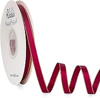 Vista 23 de Ribbli - Cinta de satén verde picea con borde dorado, satén de doble cara de 3/8 pulgadas x 50 yardas continuas, cinta verde para manualidades