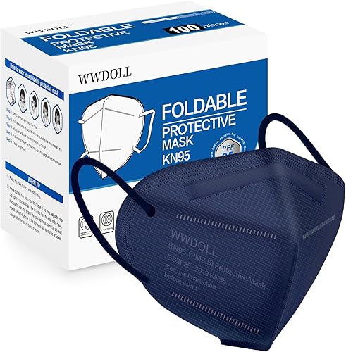 WWDOLL Paquete de 100 mascarillas KN95 transpirables de 5 capas, color morado