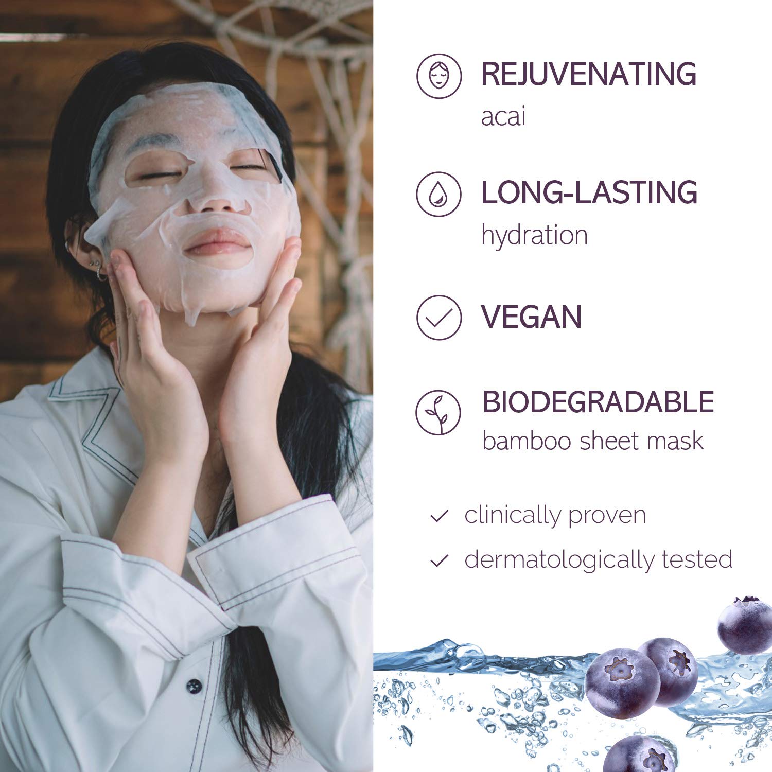7th Heaven Avocadoöl Gesichtsmaske – Biologisch Abbaubare Bambusmaske, 24h Hydration, Vegan