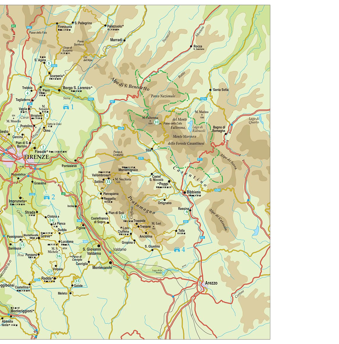 Tuscany Sunflower Walking Guide: 75 long and short walks and 8 car tours (Sunflower Guides)