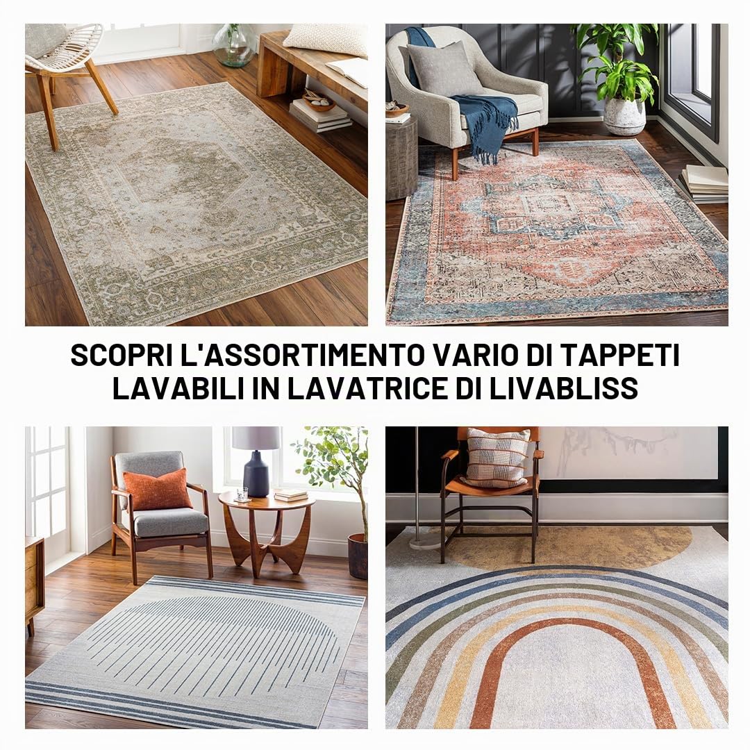 Livabliss Barbara Moderno Rectangle Tappeto | Grigio chiaro, Crema, Marrone | 120x170cm | Soggiorno e Camera da Letto | Tessuto a Macchina Poliestere