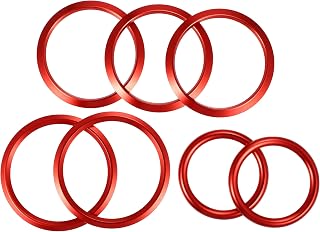 X AUTOHAUX 7 anillos de ventilación exterior de aire acondicionado para Mercedes Benz W177, color rojo