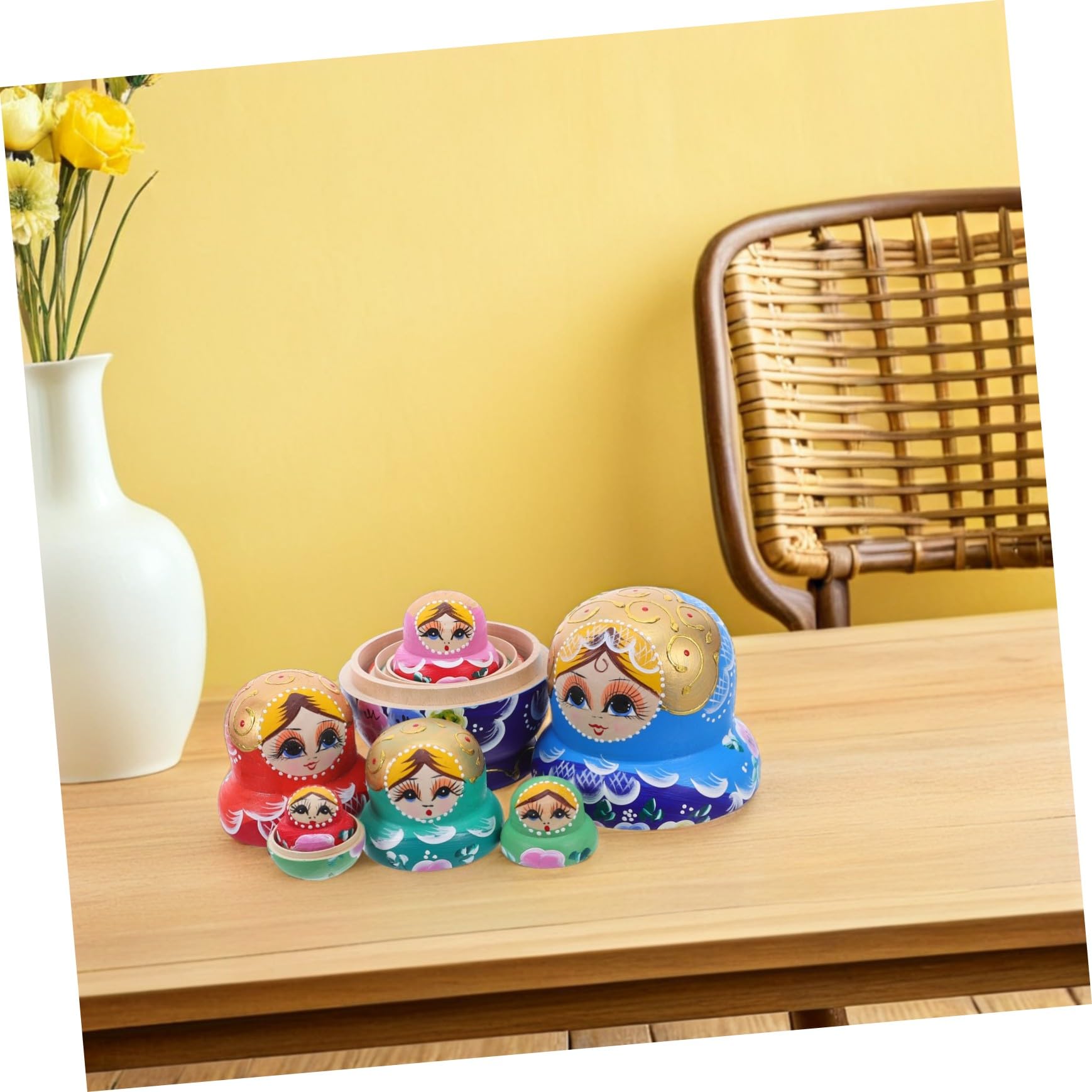 BESTonZON Poupées Russes Matriochka en Bois, Ensemble 1 Set à 10 Couches