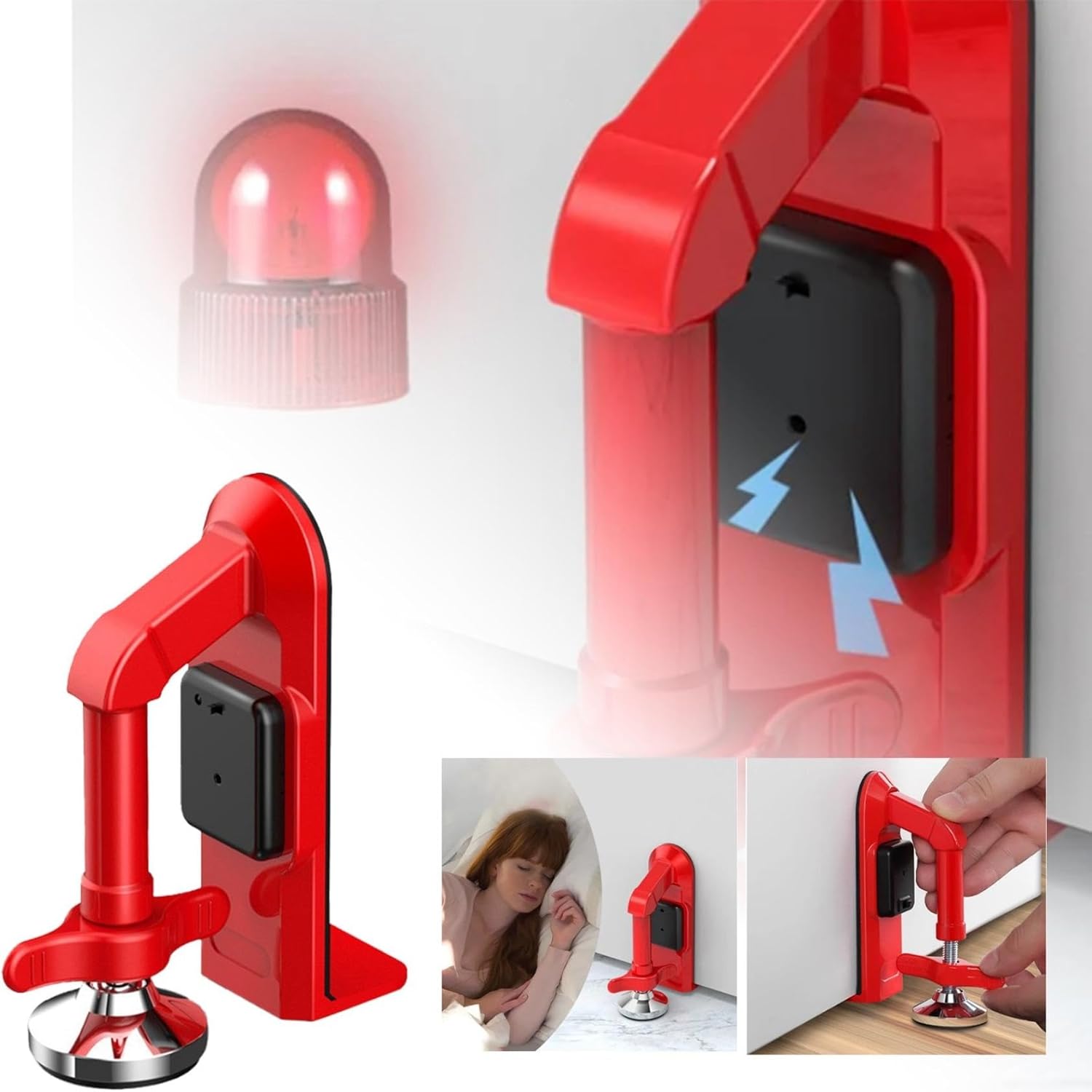 Watermelon Red Alarm Door Stopper - 2025 Safety Door Stopper, Portable Security Door Blocker for Women's Safety (2pc)