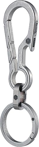 Miniatura 20 de KeyUnity KM01 Titanio EDC Llavero Clip con abrebotellas, Mosquetón de liberación rápida Llavero Soporte para Hombres