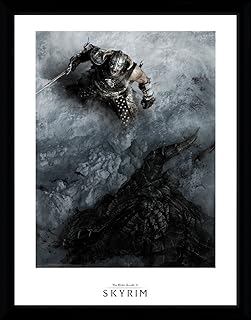 GB eye LTD, Skyrim, Shout, oprawiony nadruk 30 x 40 cm, drewno, różne, 52 x 44 x 3 cm