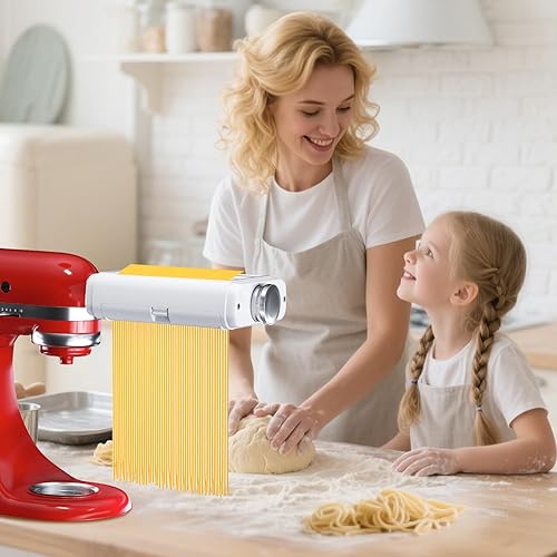 Miniatura 6 de Accesorio para hacer pasta para mezcladores Kitchenaid/Cuisinart, fabricante de fideos 3 en 1, juego de rodillos de pasta, cortador de espaguetis