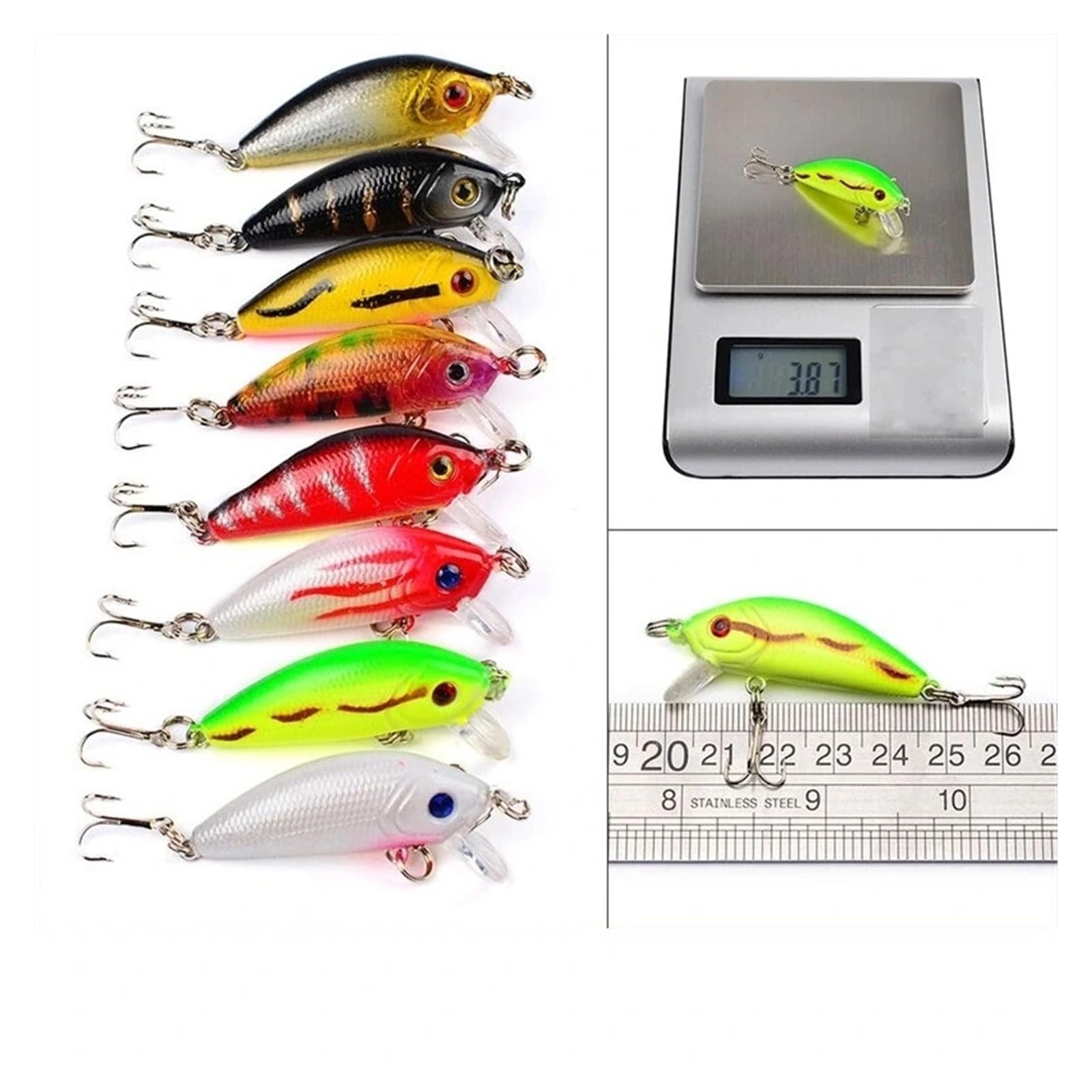 INEOUT Zestaw Przynęt Wędkarskich Wędkarstwo Twarda Przynęta Mini Minnow Pływająca Huśtawka Crankbait Szalone Woblery Sztuczna Bioniczna Korba Przynęty