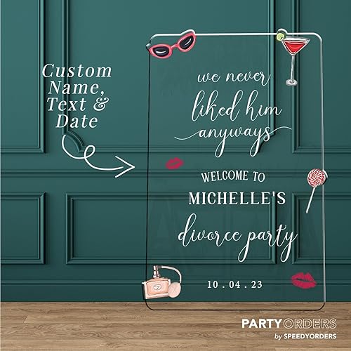 Miniatura 8 de Letrero de bienvenida para fiesta de divorcio Decoración de bienvenida de divorcio personalizada, divertida y elegante, decoración humorística