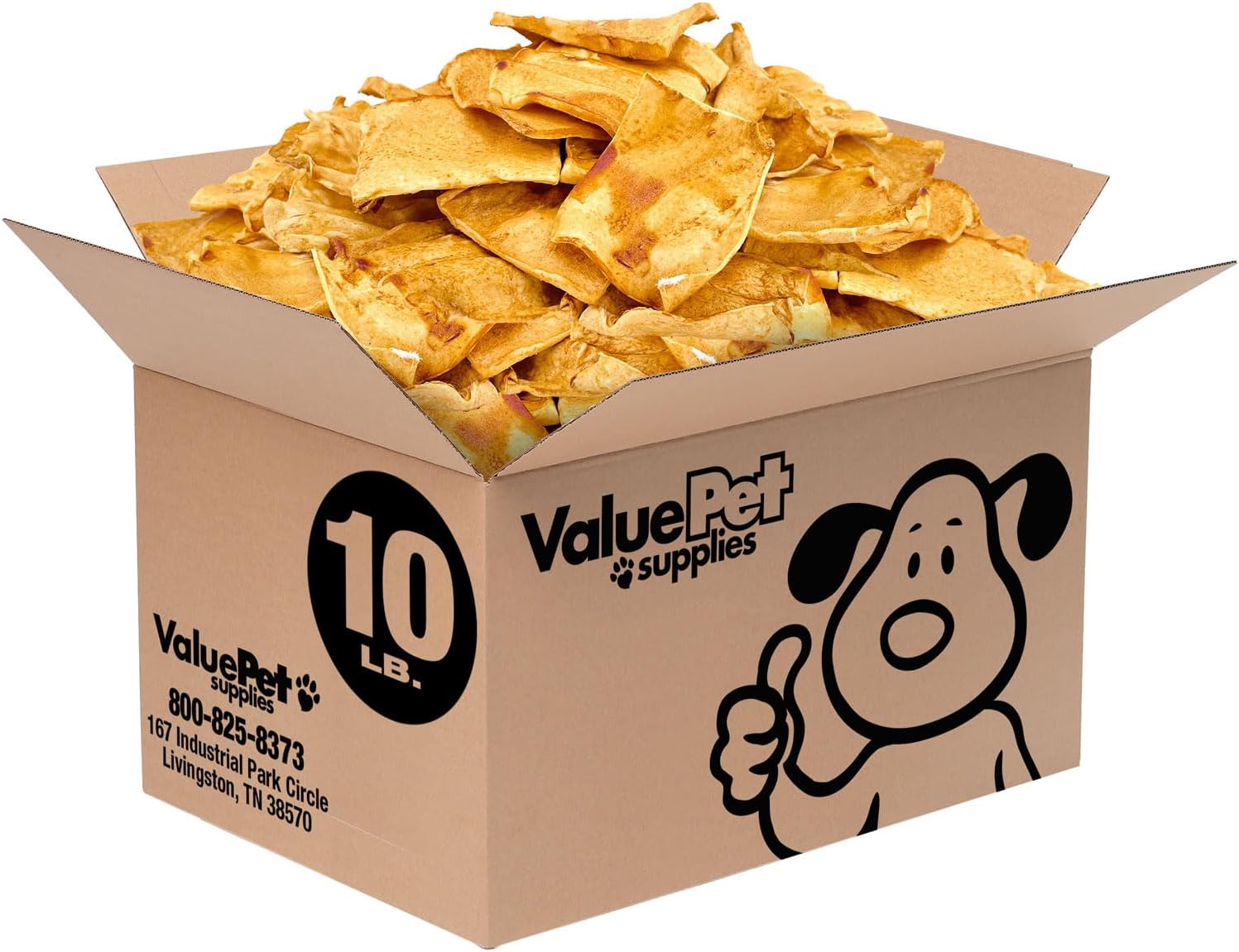 ValueBull USA Rawhide Chips, Chicken Infused, 10 Pound Bulk Pack - Natural & Safe, USA Beef Hide, Long Lasting, Chemical Free, No Artificial Flavors