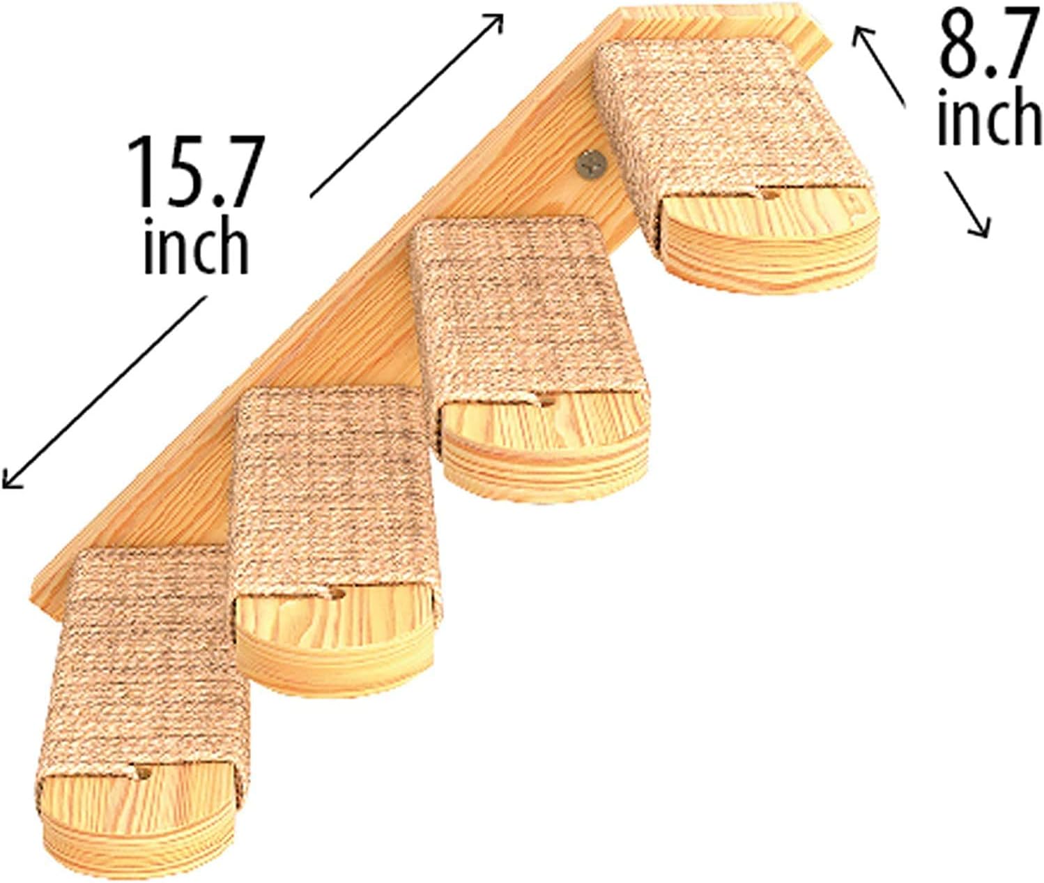 review Skywin Cat Steps - Grey Solid Rubber Wood Cat Stairs Great for Scratching and Climbing - Easy to Install Wall Mounted Cat Shelves for Playful Cats (Left to Right)