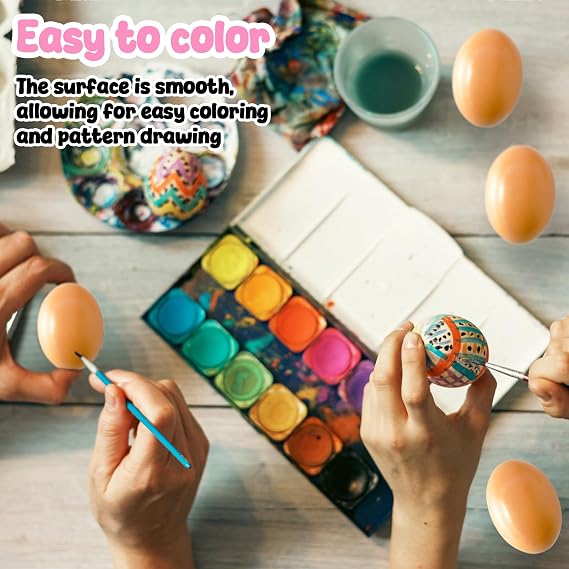18 PCS Wooden Fake Chicken Eggs,Wood Nest Egg Faux Egg for Crafts,Nesting Box,Easter,DIY, Help Hens Lay Eggs