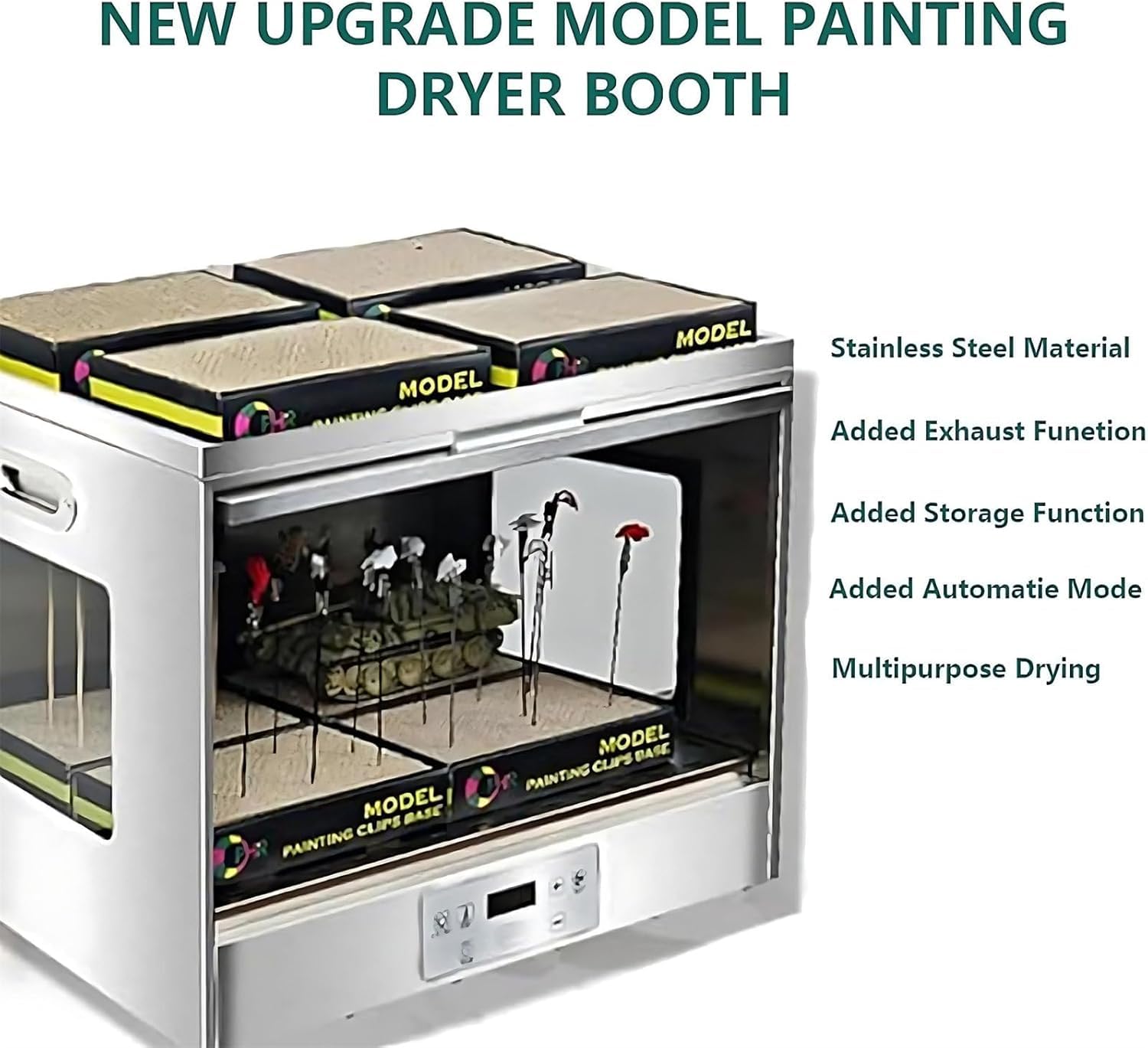 Model Malowanie natryskowa z suszarką airografu 300W, regulowany timer, przenośna wentylacja ekranu dotykowego do craftingu i natryskiwania modeli, idealna dla artystów i hobbystów