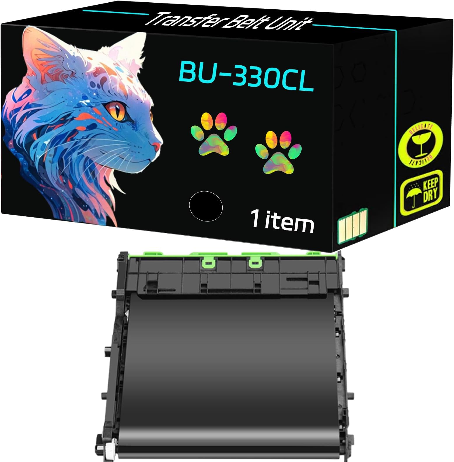 High Yield BU-330CL Transfer Belt Unit Compatible for Brother BU330CL MFC-L8610CDW MFC-L8895CDW MFC-L8900CDW Printers, Clearly Print (1 Pack Black)