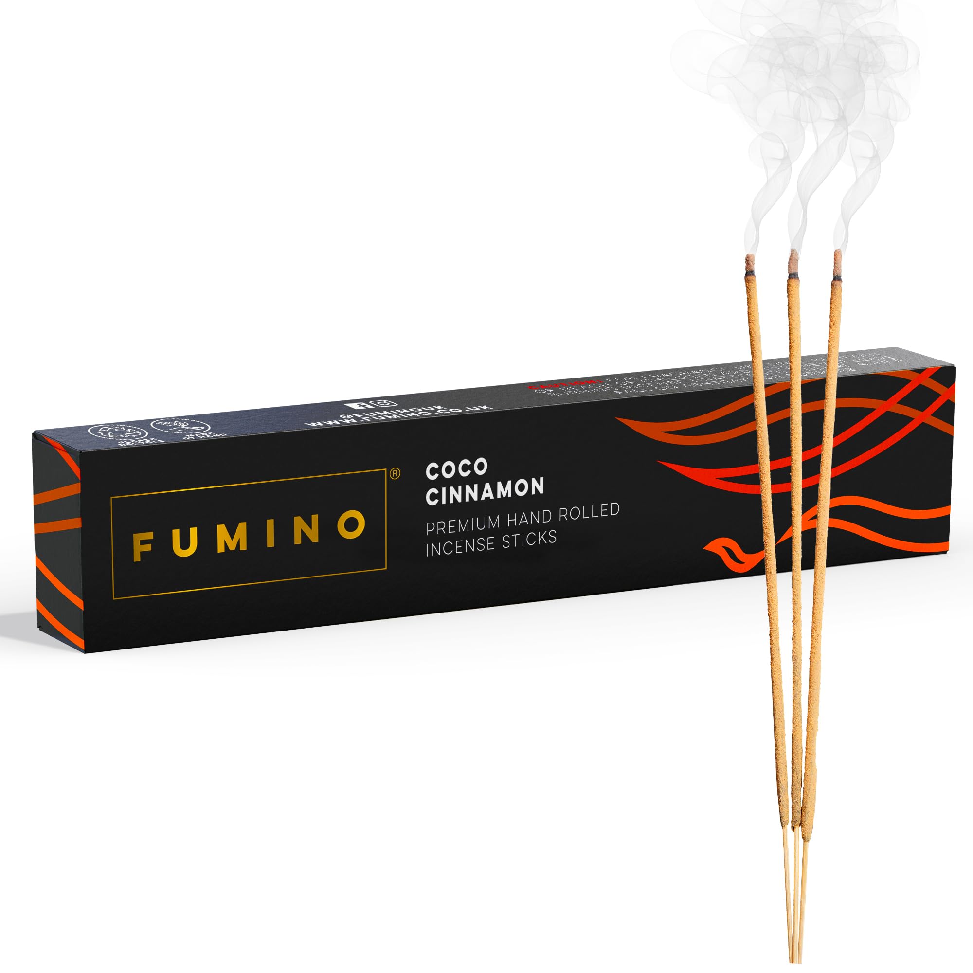 Fumino® Coco Cinnamon Fresh Handmade Incense Sticks 14 per Box (15g) Masala Agarbatti Joss Scent Fragrance for Relaxation and Meditation, Home and House Decor