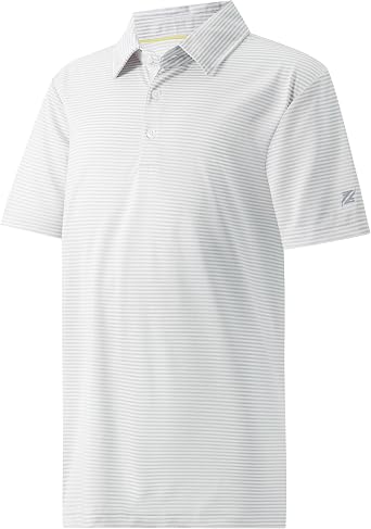 Boys Polo Shirts Short Sleeve Striped Performance Moisture Wicking Dry Fit Golf Shirts for Boys Youth Kids