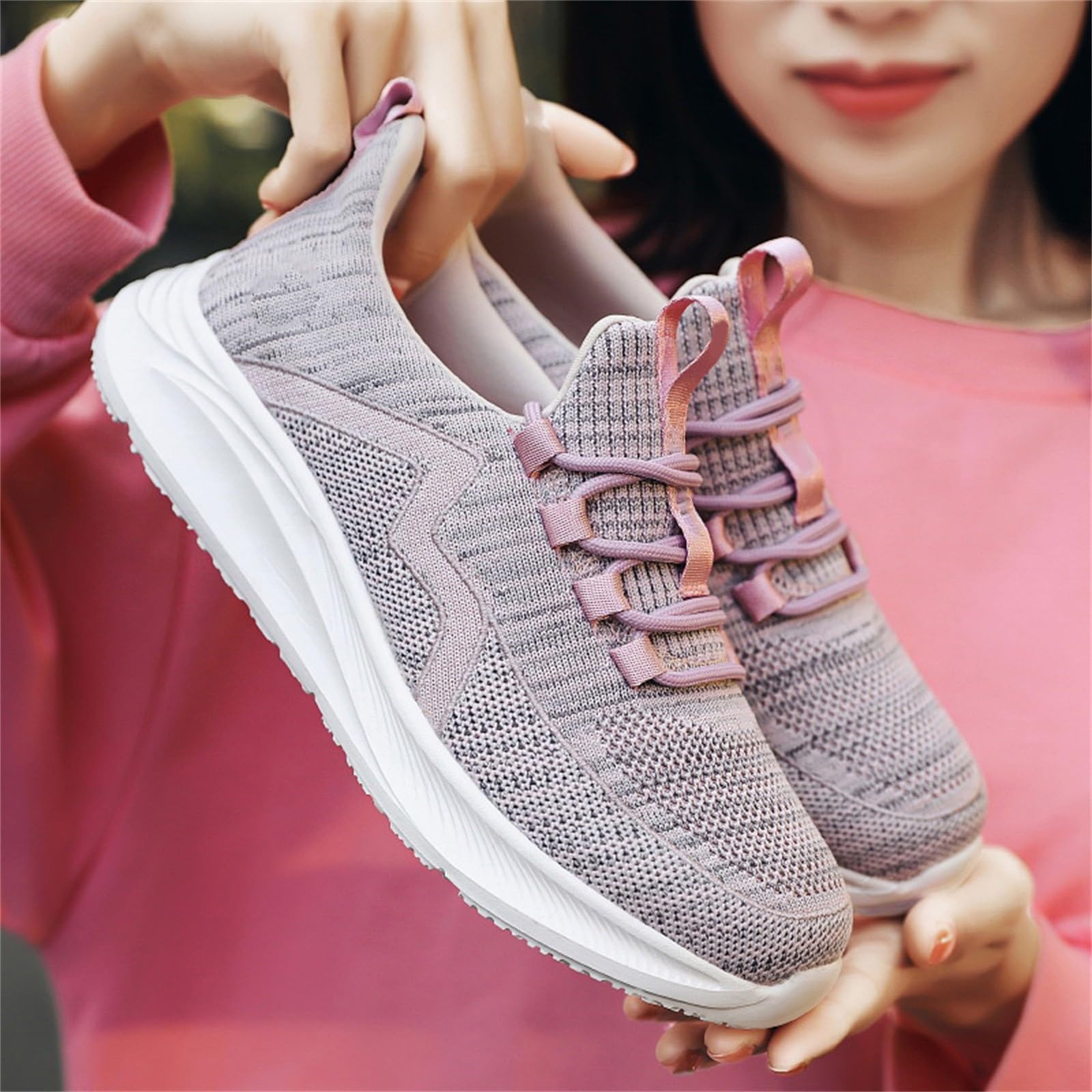 Scarpe da Ginnastica da Donna Eleganti Pianta Larga Sneakers Platform Donna | Calzature Atletica in Cuscino Aria per Passeggiata Invernale Scarpe Ginnastica Concezione Ergonomica Fibra Ecologica