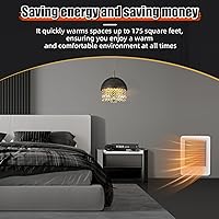 Vista 7 de Electric Wall Heater CSC151TW Complete Unit wiht Adjustable Thermostat, Wall Mounted Electric Heater for Indoor Use, Fast Heating, 5120 BTU, 120