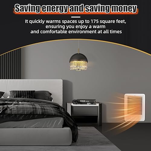 Miniatura 7 de Calentador eléctrico de pared CSC151TW Unidad completa con termostato ajustable, calentador eléctrico montado en la pared para uso en interiores,