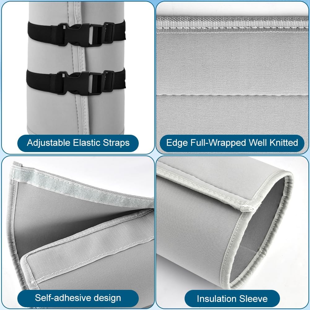 Portable Air Conditioner Hose Cover Wrap, AC Hose Duct Vent Cover Sleeve Insulated Cover, for 5" & 5.9" Diameter AC Exhaust Hoses Tube for Heat Reduction (Light Gray)